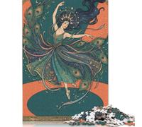 Pavone ballerino Art Nouveau Puzzle 300 Pezzi, Gioco di Famiglia