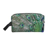 Pavone che mostra le piume con le ali aperte, Borsa per il trucco Borsa per cosmetici Borsa da viaggio portatile da viaggio Borsa per trucco Organizer