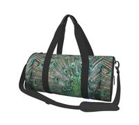 Pavone che mostra le piume con le ali aperte, Borsone da viaggio di grande capacità Borsa rotonda Borsa da viaggio sportiva Borsa da viaggio Borsa da fitness