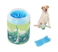 Pavone con coda lunga Art portatile detergente per cani rondella e massaggiatore spazzola in silicone morbido per animali domestici forniture per la toelettatura di cani di piccola taglia media e