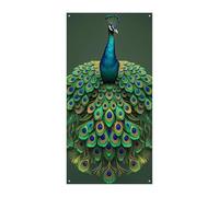 Pavone con nappe Copertura per porta Banner 90 x 180 cm Banner per feste Cartello di benvenuto stagionale Decorazione verticale Porta Appeso per Portico Ingresso Giardino Decor