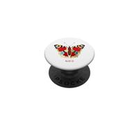 Pavone europeo Aglais io Illustrazione della farfalla PopSockets PopGrip Adesivo