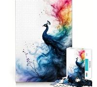 Pavone nel fumo Puzzle da 1000 pezzi per ragazzi Puzzle rilassante per la mente Arte e composizione Regalo di alta qualità (38x52cm)