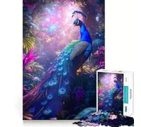 Pavone nella foresta incantata Puzzle da 1000 pezzi per ragazzi Puzzle rilassante per la mente Arte e composizione Regalo di alta qualità (38x26cm)