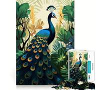 Pavone nella giungla Puzzle per adolescenti da 1000 pezzi Gioco per allenare la mente, rilassante e divertente, oggetto da collezione (38x52cm)