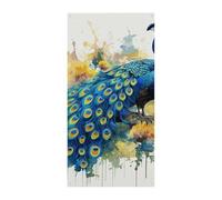 Pavone Pittura ad acquerello Decorazioni per porte Banner di benvenuto Decorazioni per porte da parete Porta d'ingresso Appeso Banner per interni ed esterni Decorazioni per feste di anniversario