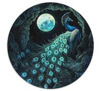 Pavone Puzzle 1000 Pezzi Lunelit Night Rotondo Puzzle Gioco Intelligenza Decorazione Della Parete per Tutta La Famiglia 1000pcs (67,5 x 67,5 cm)