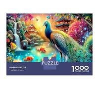 Pavone Puzzle Impossibili 1000Pcs Giardino giapponese Decorazione Per La Casa. Rilassamento E Intelligence Per Adulti E Ragazzi Da 14 Anni 52x38cm/1000pcs