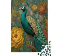 PavoneIntriGattoe Floreale BackgroundPuzzle 1000 Pezzi Per Adulti, Giochi EduGattoivi38x26cm/1000pcs