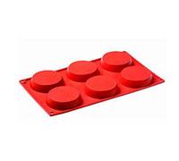 Pavoni Stampo Silicone MULTIPORZ.6 Impronte TORTINA FORMAFLEX 300X175 Rosso Mattone PA