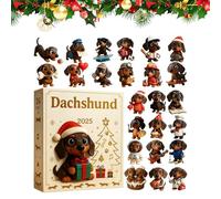 Pavsicgn Bassotto Calendario 'Avvento Natalizio | Da Collezione 2D Acrilico Avvento Di Natale - Decorazione Albero Feste Con Charm Bassotto | Per Bambini Adolescenti Famiglia Amici