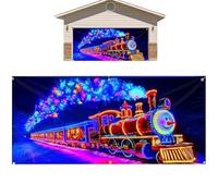 Pavsicgn Copertura Natalizia per Garage | Impermeabile con A LED Grande Decorazione per Le Feste - Stendardo Decorativo per Porta Garage | per Decorare Casa Feste Natalizie Giardino Patio