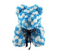 Pavsicgn Orso rosa,Orso rosa rossa, Simpatico romantico Ti amo Orsetto rosa, Orso di rose eterne fatto a mano da 9,84 pollici, bouquet di rose eterne per il matrimonio di compleanno di Natale della