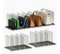 PAVSTINE Nero Porta Borse da Armadio Impilabile, Rimovibile, Multifunzione | Organizer Borse con 8 Scomparti Divisori,Organizzatore Borses da Armadio,Porta Borses da Terra per Camera da Letto e Ufficio