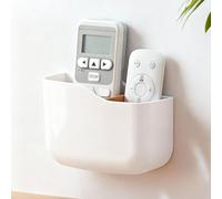 PAVSTINE Porta Telecomandi Grande, Porta Telecomando da Muro Autoadesivo con due Scomparti Regolabili, Porta Telecomandi da Parete Multifunzionale per Telecomando TV e Caricatore Telefono, Bianco