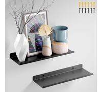 PAVSTINE Scaffale da Parete in Metallo 2 Pezzi, Mensola 30 cm Profondità, Mensole Nere da Muro, Libreria Sospesa, Porta Vinili da Parete, Floating Shelf per Salotto, Cucina, Cameretta, Ufficio