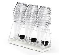 PAVSTINE Scolabottiglie per Sodastream in Acciaio Inox 304, Scola Bottiglie Pieghevole per Scolare, Porta Bottiglie Acqua lavabile in lavastoviglie, Organizzatore per torte con vassoio estraibile