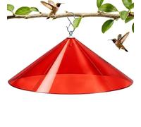 Pavtner Deflettore scoiattolo nero largo 48 cm, ideale per pali mangiatoia per uccelli, tappi per pali esterni e ganci da pastore, rosso trasparente