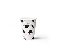 PAW Bicchieri Carta 250 ml, 8 pezzi - Pallone Da Calcio | Resistenti e pratici, stampati con colori a base d'acqua, perfetti per feste di bambini, pronti in un attimo