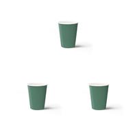 PAW - Bicchieri Carta (250 ml) I 8 Pezzi I Bicchieri Monouso Ideali per Matrimonio, Festa per Bambini, Compleanno, Celebrazioni I Stampa su Bicchieri di Carta a Base d'Acqua I Monocolore Verde Scuro