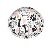 Paw Bone And Heart Cuffia Da Doccia Per Donna Comodo Cuffia Da Bagno Antiscivolo Cuffie Capelli Per Salone Hotel Spa