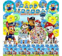 Paw Dog Compleanno 2 Anni, 53 Pezzi Kit Compleanno Paw Dog, Palloncini Paw Dog, Decorazioni Torta Paw Dog, Addobbi Compleanno Paw Dog, Tovaglia Paw Dog Compleanno, Adatto Festa Compleanno Bambino