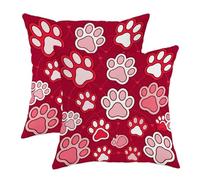 Paw - Federa per cuscino da esterno, giocosa e carina a pois a forma di cuore, nessuna rossa, impermeabile, per tutte le stagioni, per patio, portico, terrazza, mobili, 45,7 x 45,7 cm