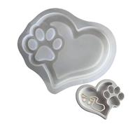 Paw Mold - Paw Print Silicone MoldJewelry Molds Heart PawPrint, Pendant Mould EpoxyMold, Plaster Mold For Keychain Pendant Resin Arts