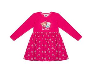 PAW PATROL Abito da ragazza a maniche lunghe | cotone | motivi Skye e Everest | Taglia 98-128