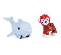 Paw Patrol, Aqua Pups - Set di action figure Marshall e Dolphin, giocattoli per bambini dai 3 anni in su