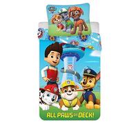 Paw Patrol - Biancheria da letto per bambini, 2 pezzi, copripiumino 100 x 135 cm + federa 40 x 60 cm, 100% cotone Öko-Tex, Chase, Marshall, Rubble, Skye, Zuma e Rocky