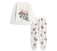 Paw Patrol Pigiama Character per ragazze in pile maniche lunghe Skye & Everest Bianco sporco