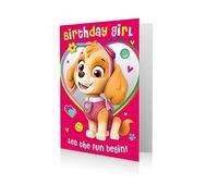Paw Patrol - Biglietto di auguri di compleanno ufficiale, motivo: ragazza