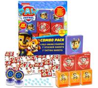Paw Patrol, bomboniere per 20 ospiti, 20 scatole per bomboniere con adesivi, tatuaggi e timbri, per feste di compleanno per bambini, confezione combinata di forniture e decorazioni per feste di Paw