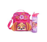 Paw Patrol Borsa per il pranzo e borraccia rosa e viola per bambine di Skye | Borsa per il pranzo con tracolla e personaggio dei cartoni animati, carina e gentile