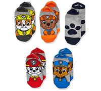 PAW Patrol Boys' Little 5 Pack No Show, Grey Assorted, Sock 6-8.5 Fits Shoe Size 7.5-3.5