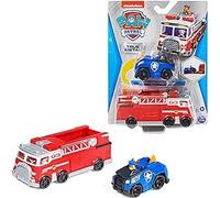 Paw Patrol, Camion dei Pompieri e Auto della Polizia di Chase in Metallo, Vei...