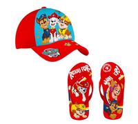 Paw Patrol Cappello Baseball e Infradito per Ragazzi, Set Estivi Design Bambino (Rosso, Sistema Taglie Calzature EU, Bambino Piccolo (2-5 anni), Uomo, Numero (range), Media, 23, 24)