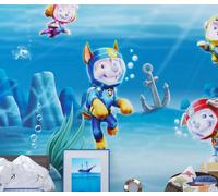 Paw Patrol Carta Da Parati Per Bambini Mural Foto Gigante + Adesivo Blu