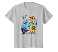 Paw Patrol Cat Pack Power with Leo, Shade, Wild And Rory Maglietta, Bambini, Argento, 10 Anni
