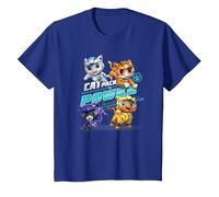 Paw Patrol Cat Pack Power with Leo, Shade, Wild And Rory Maglietta, Bambini, Blu Reale, 10 Anni
