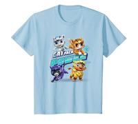 Paw Patrol Cat Pack Power with Leo, Shade, Wild And Rory Maglietta, Bambini, Celeste, 8 Anni
