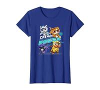 Paw Patrol Cat Pack Power with Leo, Shade, Wild And Rory Maglietta, Donna, Blu Reale, S