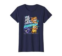 Paw Patrol Cat Pack Power with Leo, Shade, Wild And Rory Maglietta, Donna, Navy, S