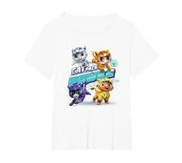 Paw Patrol Cat Pack Power with Leo, Shade, Wild And Rory Maglietta, Donna Plus-Size, Bianco, 4X