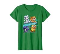 Paw Patrol Cat Pack Power with Leo, Shade, Wild And Rory Maglietta, Donna, Verde Mela, XL
