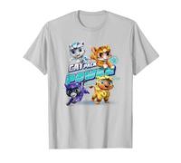 Paw Patrol Cat Pack Power with Leo, Shade, Wild And Rory Maglietta, Uomo, Argento, XL
