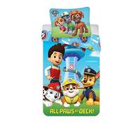 Paw Patrol - Biancheria da letto per bambini, 2 pezzi, copripiumino 100 x 135 cm + federa 40 x 60 cm, 100% cotone Öko-Tex, Chase, Marshall, Rubble, Skye, Zuma e Rocky