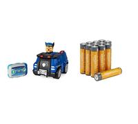 Paw Patrol Chase RC, auto polizia, 3+ anni, & Batterie AAA Alcaline Amazon Basics 12 pz, 10 anni