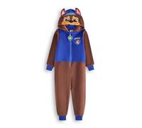 Paw Patrol Chase Tutina per Bambini e Bambine | Pigiama Tutto-in-Uno per Bambini in Blu e Marrone | Tuta da Notte Unisex con Cappuccio Ricamato e Orecchie 3D